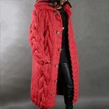 Frauen Neue Strickjacke Übergroßen Pullover Mantel Mode Pullover Lange Taste Herbst Winter Einfarbig