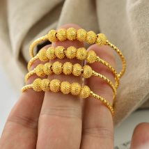 18 Karat Goldfarbene Armreifen für Babys, Kinder, äthiopische Armbänder, Schmuck, ein Geburtstagsgeschenk, Habesha-Party-Armbänder