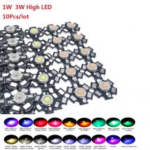 10 Stück 1 W 3 W High LED Power UV Warmweiß/Kaltweiß/Naturweiß/Rot/Grün/Blau/Königsblau IR-LED mit 20 mm Sternplatine