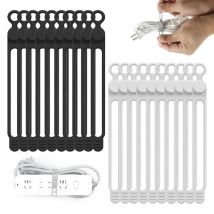 Fascette per cavi in silicone da 10 pezzi, organizer per cavi, fascette per cavi, fascette per cavi riutilizzabili, organizer per cavi da viaggio, graziosi fascette elastiche, fascette per cavi