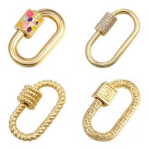 Juya DIY Karabiner Verschlüsse Liefert Kreative Gold Schraube Lock Verschlüsse Zubehör Für Gothic Mesh Ketten Anhänger Schmuck Machen