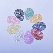 10 stücke AB8107 Bunte Schwarz Gold Farbe Ginkgo biloba blätter Charms Aushöhlung Ohrringe Anhänger Diy Schmuck Machen