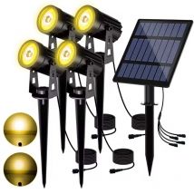 3000 K Solar Lampe Für Baum Outdoor Garten Dekoration IP65 Wasserdicht 4 LED Warme Lichter Hof Landschaft Straße Solar wand Scheinwerfer