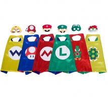Gioco Anime Super Luigi Brothers Costume Cosplay Marios Bambini Mantello Maschera Bowser Rospo Yoshi Mantello Eroe Mantello Costume di Halloween