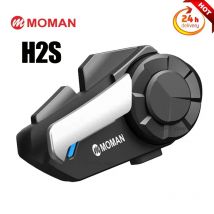 Interfono per Moto Moman H2S, Sistema di Comunicazione Wireless per Casco in Carbonio fino a 1000M con Cancellazione del Rumore DSP&CVC
