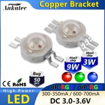50 Pcs 3W 9W High Power LED-Chip Lampe Perle RGB 4 oder 6 pin 1W 3W Jede Farbe Super Helle 3 in 1 Licht Emitter Diode für DIY Lampe