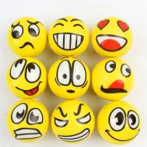 6 Teile/los 6cm Lächeln Gesicht Schaum Ball Squeeze Stress Ball Outdoor Sport Relief Spielzeug Hand Handgelenk Übung PU Spielzeug bälle Für Kinder