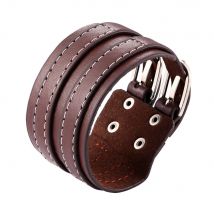 New Fashion Men's Casual Leather Bracelet Cuff Double Wide Black Brown Bracelet Retro Fashion Wild Ladies Bracelet Pulseira