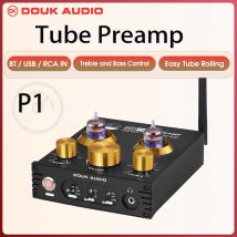 Douk Audio P1 HiFi JAN5725 Vacuum Tube Preamp Bluetooth 5.0 Audio Receiver USB DAC Headphone Amp APTX