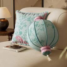 Chinese Pink Green Pillows Retro Bird Cushion Case Luxury Velvet Lantern Decorative Pillow Cover For Sofa Chair Home Decorate