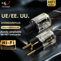 YYAUDIO cable de alimentación de CA de cobre de alta gama audio de alta fidelidad cable de alimentación de EE. UU./UE cable de alimentación de cobre puro con conector de clavija de alimentación de