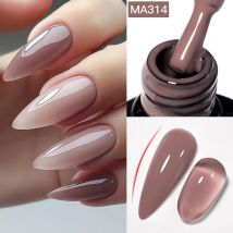 MEET ACROSS 7 ml Nagelgelpoliermittel auf Gummibasis, Nude, milchig weiß, DIY-Nagelkunst, Gelpoliermittel zum Einweichen, semi-permanente Malerei, UV-Varnis