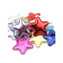 56Pcs 4.3cm PU Star Shape Padded Appliques For Children's Crafts Headwear Hairpin Handmade Patches Accessories Wholesale