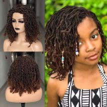 Synthetische nu faux locs geflochtene Dreadlocks Perücke schwarz braun rot Farbe Twist Zöpfe Haar kurze Perücken für schwarze Frauen tägliche Party