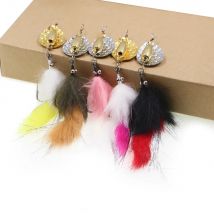 2/5 Stücke Hase Zonker Streamer Fliegenfischen Spinner Köder Metall Pailletten Löffel Wobbler Hart für Bass Forelle Lachs Köder Jigs