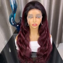 T1B/99J Körper Welle Menschliches Haar Perücken 180% Burgund 13x4 Spitze Front Perücken Ombre 99J 4x4 spitze Verschluss Perücken Für Frauen HairUGo