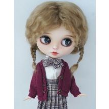 Fjusuns  JD644 9-10inch 10-11inch Messy Baby Curly Mini Twintail Mohair BJD Wigs QBaby Pullip Blythes& 18"AG Doll Accessories