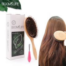 Custom Boar Bristle Hair Brush Peine OAK Wood Comb Women Hair Styling Scalp Massage Hairbrush Salon De Beaute Barber Accessories