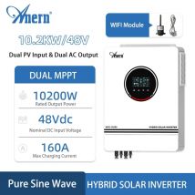 Anern 4200W 6200W 10200W 24V 48V Inverter ibrido fotovoltaico solare 10.2KW Doppia uscita MPPT 120A 160A Inverter ibrido Off Grid