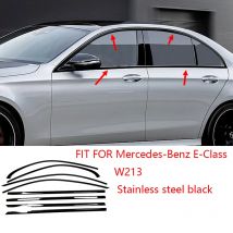 Ajuste para mercedes-benz Clase E W213 2016-2022 negro tira de moldura de ventana Exterior cubierta lateral embellecedora 8 Uds cromo eliminar