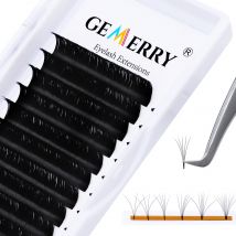 Gemerry Easy Fan Eyelash Extensions D Curl W Shape Flowering Self-Making Fan Lashes Volume Eyelashes Faux Mink Makeup Tool