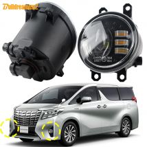 2 Pieces Car Front Glass Lens LED Fog Light DRL 30W H11 For Toyota Alphard Vellfire 2015 2016 2017 2018 2019 2020 2021 2022