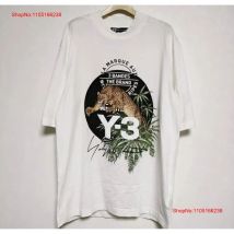 Men JP size M T shirt Y 3 Leopard Collaboration Tops JPN Original vintage Washed Stretched fashion designer clothes Unisex Soft