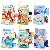 Neue Babys pielzeug Cartoon Tiere Schwanz Baby Stoff Buch pädagogische Ring Papier Stoff Buch Spielzeug Erleuchtung Babys pielzeug 0-12 Monate