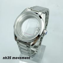 HQ 10ATM WR 41 mm doppelt gewölbtes Saphirglas-Edelstahl-Uhrengehäuse, passend für Aqua Terra Style