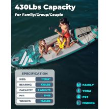 SUSIEBAY 11'x35'' extra breites aufblasbares Paddelbrett – Stabiles SUP für Angeln und Familien mit Kamerahalterung an der Schulter