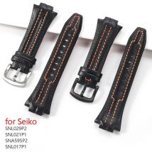 Cinturino per orologio in pelle per Seiko SNL017P1 SNL029P2 SNA595P2 SNL021P1 Cinturino impermeabile 15x27mm Accessori per orologi con bracciale