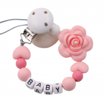 Baby Schnuller Clips Personalisierte Name Silikon Blume Beißring Neugeborenen Zahnen Spielzeug Dummy Nippel Halter Clip Kette Zubehör