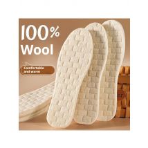 New Winter Warmth Wool Insoles Soft Comfortable Insole Latex Shock-Absorbing Soles Anti-Slip Heated Shoe Pads 1Pair/2Pair