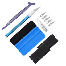 Kit de herramientas de envoltura de coche mejorado, raspador de vinilo, cortador de película, escobilla de goma, espátulas de vinilo, herramientas de envoltura de plástico, herramientas de tinte de