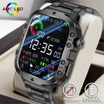 LAXASFIT 2025 Rugged Military Smart Watch Men's Outdoor Watch 2.01" HD Touch Screen Voice Bluetooth Call Smartwatch