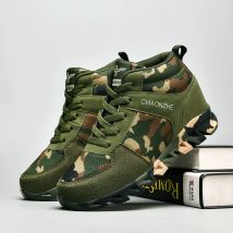 Damen Stiefeletten Camouflage Laufschuhe Elegante Dicke Sohle Höhe Zunehmende Sport Grüne Stiefel Mesh Mädchen Herbst Schuhe