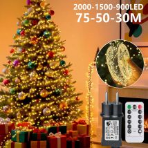 Lampki LED w kształcie fajerwerków, girlanda świetlna 30-75M, lampki dekoracyjne EU/US DC na święta, do dekoracji ślubnych, imprez i Bożego Narodzenia