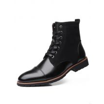 Fashion Men Leather Boots Plus Size 47 48 Designer Winter Boots Men Casual Shoes Brand Snow Boots Men Designer Shoes Black Dress