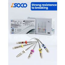 SOCO PLUS 6Pcs/Box Activated Root Canal File Dentist Tools Endodontic Rotary Material, High Precision, Heat Treatment Process