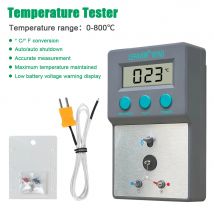 LF191AD Lötkolbenspitze, Thermometer, Temperaturtester, 0–800 °C, mit 5 x bleifreien Sensor-Set, Thermoelement-C/F-Schalter vom Typ K