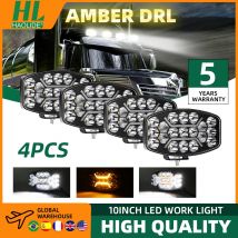 HAOLIDE 10 POLLICI FULL LED SPOT LIGHT PLUS BIANCO AMBRA DRL 12V 24V Jumbo Ovale CAMION VAN SPIDER 3500K 6500K