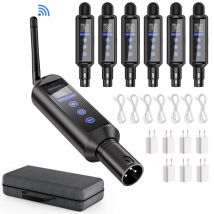 Datewink 1 szt. Bezprzewodowy nadajnik DMX512 i 6 szt. ładowalnych odbiorników z pudełkiem do przechowywania do sterowania oświetleniem scenicznym na imprezy, dla DJ-ów i dyskotek.