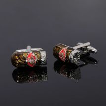 Punk Herren Metall Zigarre quadratische Manschetten knöpfe rote Emaille Silber Ton für Hemd Anzug Bukle für formelle Schmuck Geburtstags geschenk