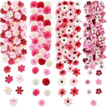 50 Stück künstliche Rosenblüten, zufällige Farbmischung, künstliche Blumen, Heimdekoration, Hochzeitsdekoration, Kuchen, Ornament, Geschenkzubehör