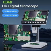 HDMI-Digitalmikroskop, 7 Zoll IPS-Bildschirm, 1200 x Münzmikroskop mit 8 LEDs, 5 MP HD-Lötmikroskop für Elektronik, PCB, Reparatur