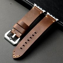 Handgefertigtes amerikanisches italienisches Rindslederarmband, kompatibel mit Apple Watch 49 mm, 46 mm, 45 mm dickes Leder, Ultra S10-Leder für Herren