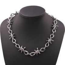 Kleine Draht Brombeeren Eisen Unisex Choker Halskette Frauen Hip-Hop Gothic Punk-Stil Stacheldraht kleine Dornen Kette Choker Geschenke
