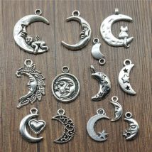 20 stücke Charme Mond Antike Silber Farbe Mond Engel Charms Schmuck Erkenntnisse DIY Mond Star Charms Großhandel