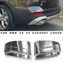 Auto In Acciaio Inox di Scarico Trim Copertura Tubo Di Scarico Quadrato Per BMW X3 LCI G01 30i ix eX X4 LCI G02 30iX M Sport Silenziatore Ugello