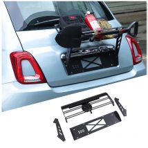 Carbon Stahl Auto Hinten Tür Gepäck Rack Multi funktionale Lagerung Rack Halterung Für Fiat 500 2010-2024 Auto Außen zubehör